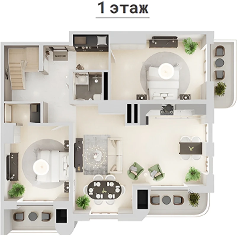 Планировка: 4-комнатная квартира, 282,1 м²